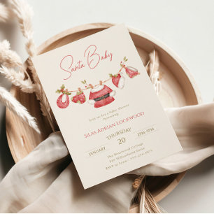 Invitation Père Noël Vêtements pour bébés Baby shower pour ga