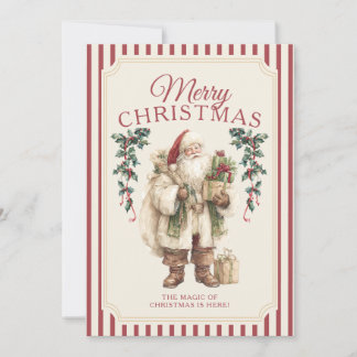 Invitation Père Noël victorien vintage Joyeux Noël