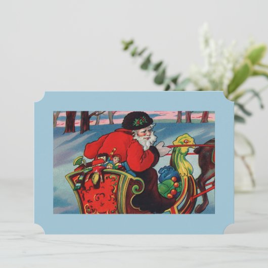 Invitation Père Noël victorienne (Debout devant)