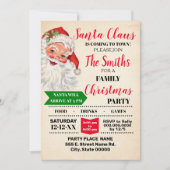 Invitation Père Noël vient à la fête de Noël en ville (Devant)