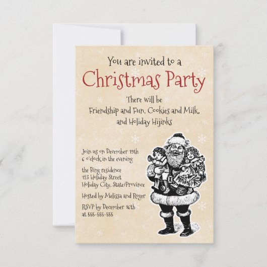 Invitation Père Noël vintage (Devant)