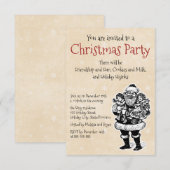 Invitation Père Noël vintage (Devant / Derrière)