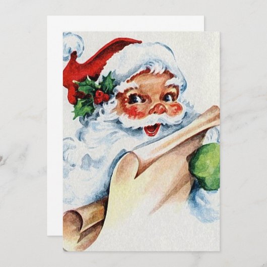 Invitation Père Noël vintage (Devant / Derrière)