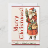 Invitation Père Noël vintage 5 avec Noël (Devant)