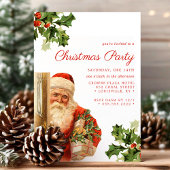 Invitation Père Noël Vintage Fête de Noël Rétro