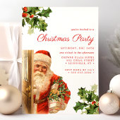Invitation Père Noël Vintage Fête de Noël Rétro