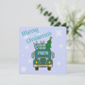 Invitation Père Noël vue de devant Joyeux Noël (Debout devant)