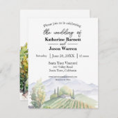 Invitation Père Noël Ynez Vignoble Pays Vignoble Aquarelle (Devant / Derrière)