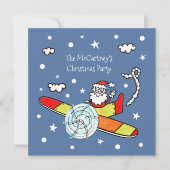 Invitation Père personnalisé Noël Père Noël Père Noël Avion (Devant)