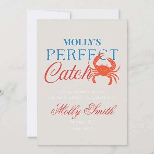 Invitation Perfect Catch - Design nuptial côtier (Devant)
