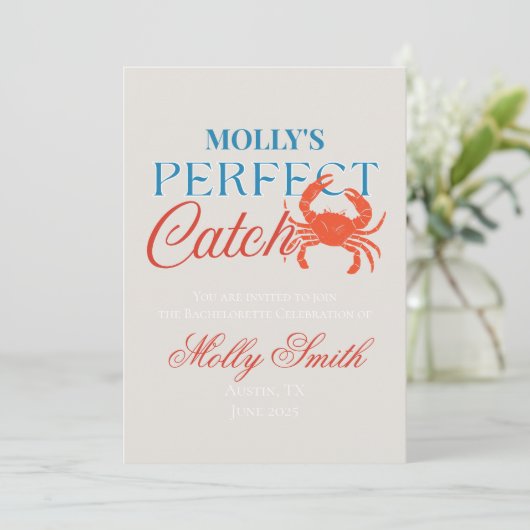 Invitation Perfect Catch - Design nuptial côtier (Debout devant)