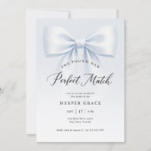 Invitation Perfect Match Elegant Bow Stripe Bridal Shower (Devant)