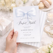 Invitation Perfect Match Elegant Bow Stripe Bridal Shower