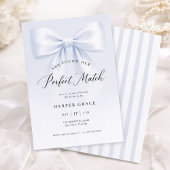 Invitation Perfect Match Elegant Bow Stripe Bridal Shower