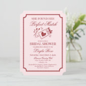 Invitation Perfect Match Made in Heaven Pink Bridal Shower (Debout devant)