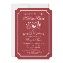 Perfect Match Made in Heaven Red Bridal Shower