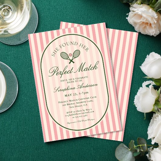 Invitation Perfect Match Tennis Bridal Shower