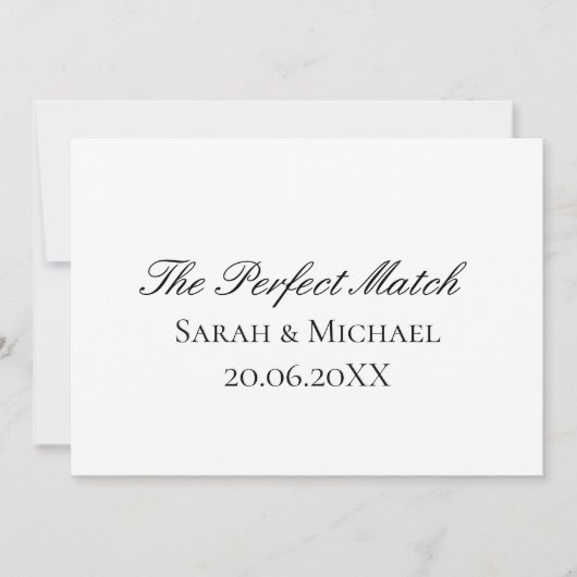 Invitation Perfect Match Wedding Matchbox–PersonalizedEdition (Devant)