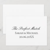 Invitation Perfect Match Wedding Matchbox–PersonalizedEdition (Devant / Derrière)