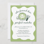 Invitation Perfect Matcha Green Tea Hand Drawn Bridal Shower (Devant)