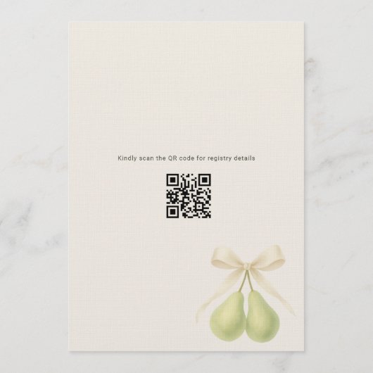 Invitation Perfect Pair Bow QR Code Bridal Shower (Dos)