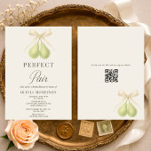 Invitation Perfect Pair Bow QR Code Bridal Shower