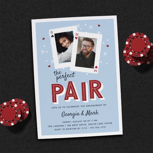 Invitation Perfect Pair Casino Theme Engagement Party