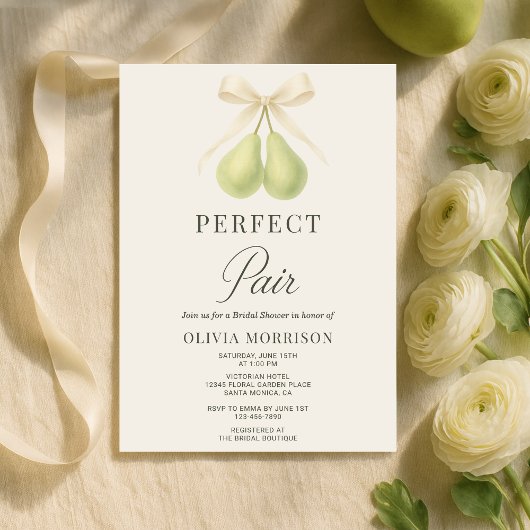 Invitation Perfect Pair Coquette Bow Bridal Shower