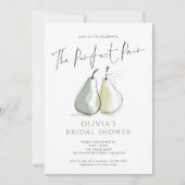 Invitation Perfect Pair Doodle Pears Bridal Shower (Devant)