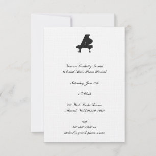 Invitation Performance musicale monochrome classique