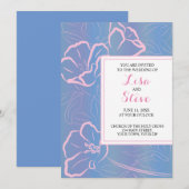 Invitation Périgée tropicale florale et Mariage rose (Devant / Derrière)