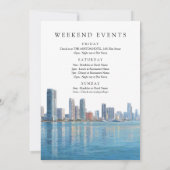 Invitation Période de célibat à Miami avec vue sur la skyline (Dos)