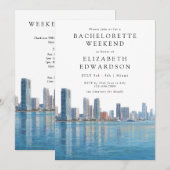 Invitation Période de célibat à Miami avec vue sur la skyline (Devant / Derrière)
