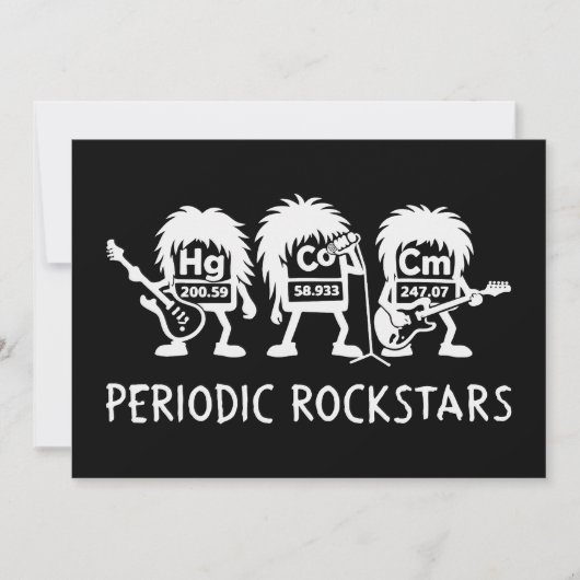 Invitation Periodic Rockstars Chemistry Humor (Devant)