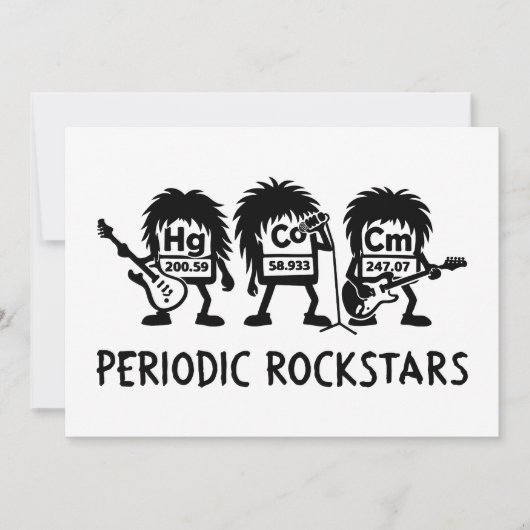 Invitation Periodic Rockstars Chemistry Humor (Devant)