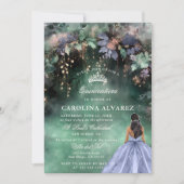 Invitation Périverseau forestier enchanté Quinceanera bleu ch (Devant)