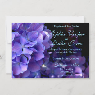Invitation Périwinkel bleu violet floral Hydrangea Mariage