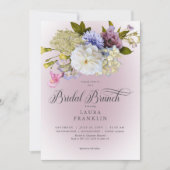 Invitation Périwinkle Blanc Mauve Floral Moderne Bridal Brunc (Devant)