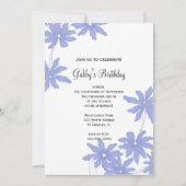 Invitation Périwinkle Blue Daisies fête d'anniversaire (Devant)