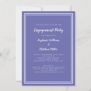 Invitation Périwinkle Blue Engagement Party Minimaliste Simpl