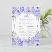 Invitation Periwinkle Blue Floral Quinceanera Cour d'honneur (Debout devant)