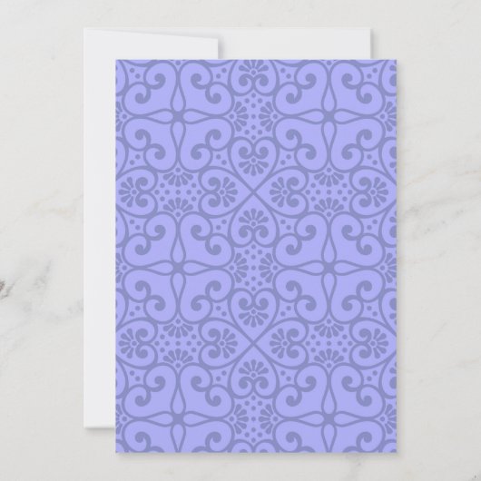 Invitation Periwinkle Blue Floral Quinceanera Cour d'honneur (Dos)