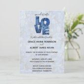 Invitation Périwinkle Blue Hydrangeas Fleurs Mariage (Debout devant)