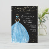 Invitation Periwinkle Blue Princess Quinceañera (Debout devant)