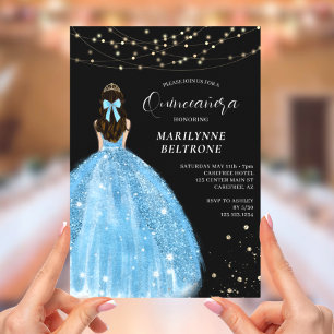 Invitation Periwinkle Blue Princess Quinceañera