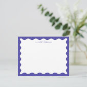 Invitation Periwinkle Blue Wavy Frame Note Card (Debout devant)
