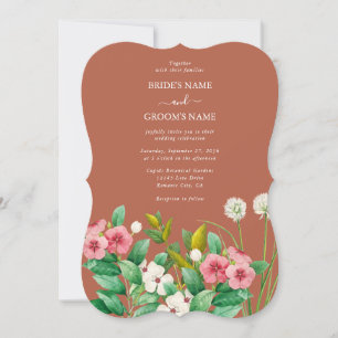 Invitation Périwinkle Burnt Orange Terracotta Mariage