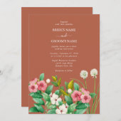 Invitation Périwinkle Burnt Orange Terracotta Mariage (Devant / Derrière)