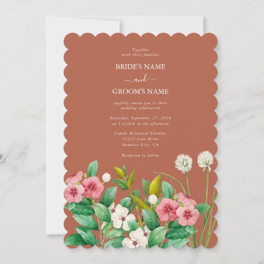 Invitation Périwinkle Burnt Orange Terracotta Mariage (Devant)