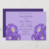 Invitation Periwinkle Decoration 60th Birthday (Devant / Derrière)